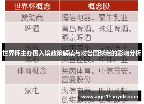 世界杯主办国入境政策解读与对各国球迷的影响分析